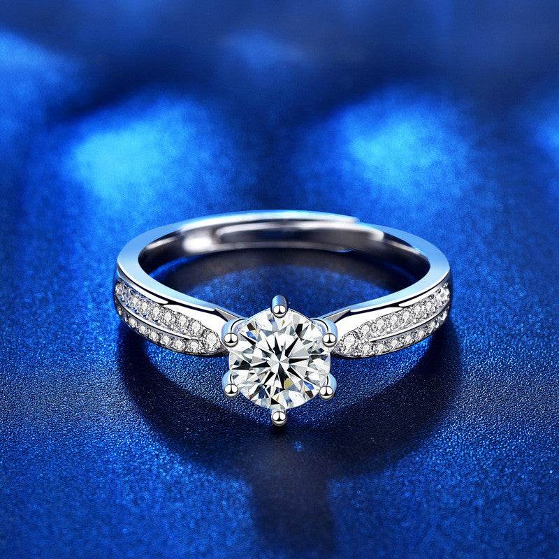 Women's Fashion Sterling Silver Moissanite Ring - MYLUXURY LANE ENTERPRISE