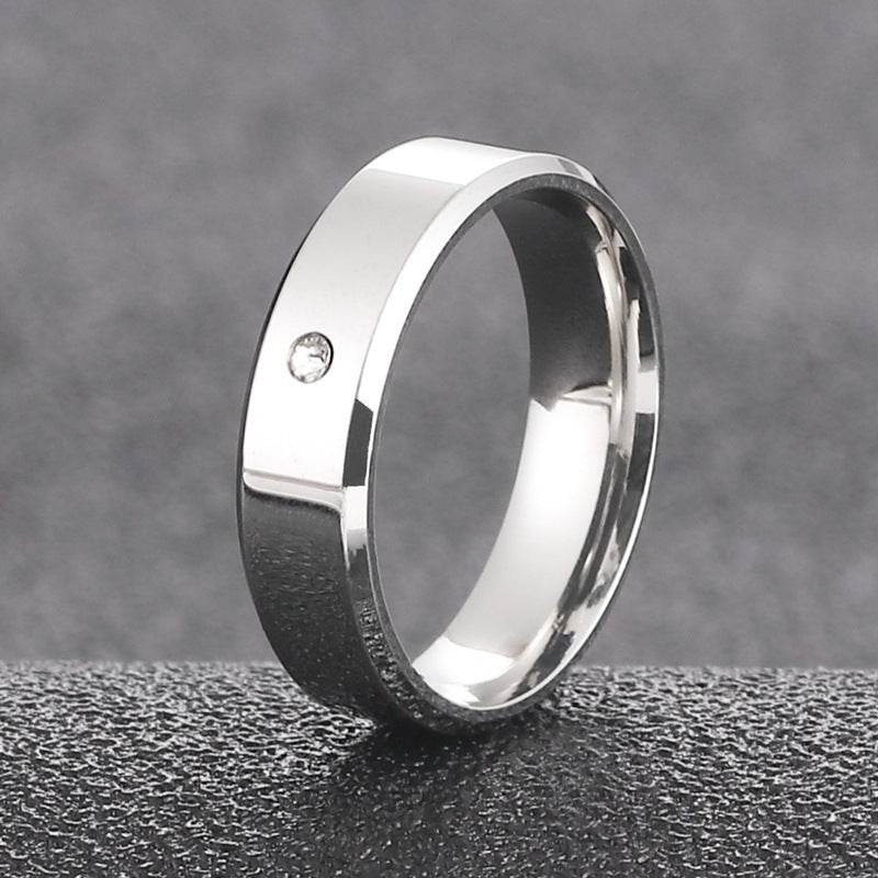 Fashion Single Diamond Couple Couple Rings Glossy Beveled Diamond - MYLUXURY LANE ENTERPRISE