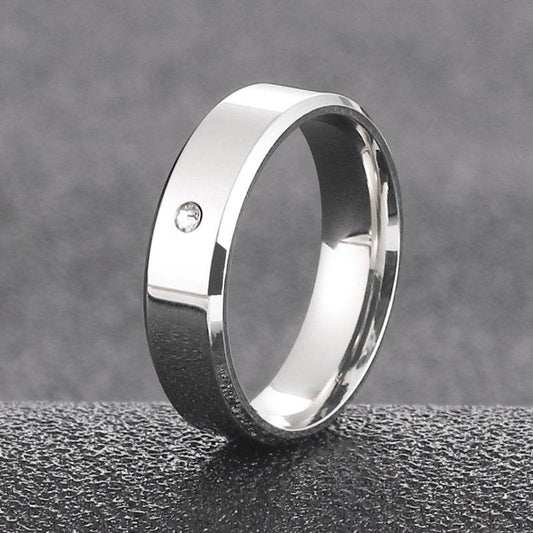 Fashion Single Diamond Couple Couple Rings Glossy Beveled Diamond - MYLUXURY LANE ENTERPRISE