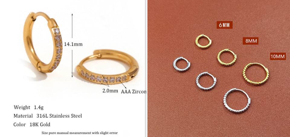 Special Interest Light Luxury Design Rounded Edge Zircon Earrings - MYLUXURY LANE ENTERPRISE