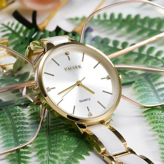 Ladies Ceramic Diamonds Waterproof Quartz Watch - MYLUXURY LANE ENTERPRISE