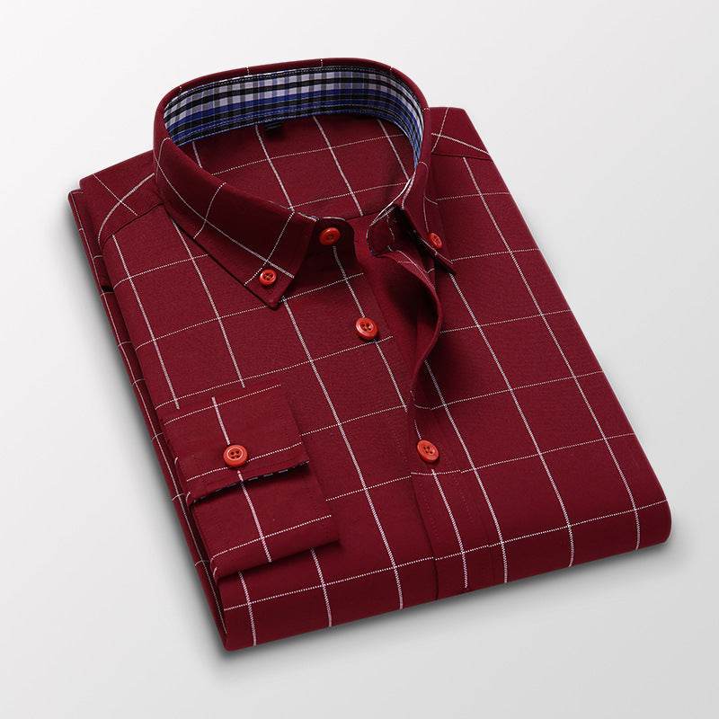 Fall Men's Shirts Long Sleeve Casual Slim Fit - MYLUXURY LANE ENTERPRISE