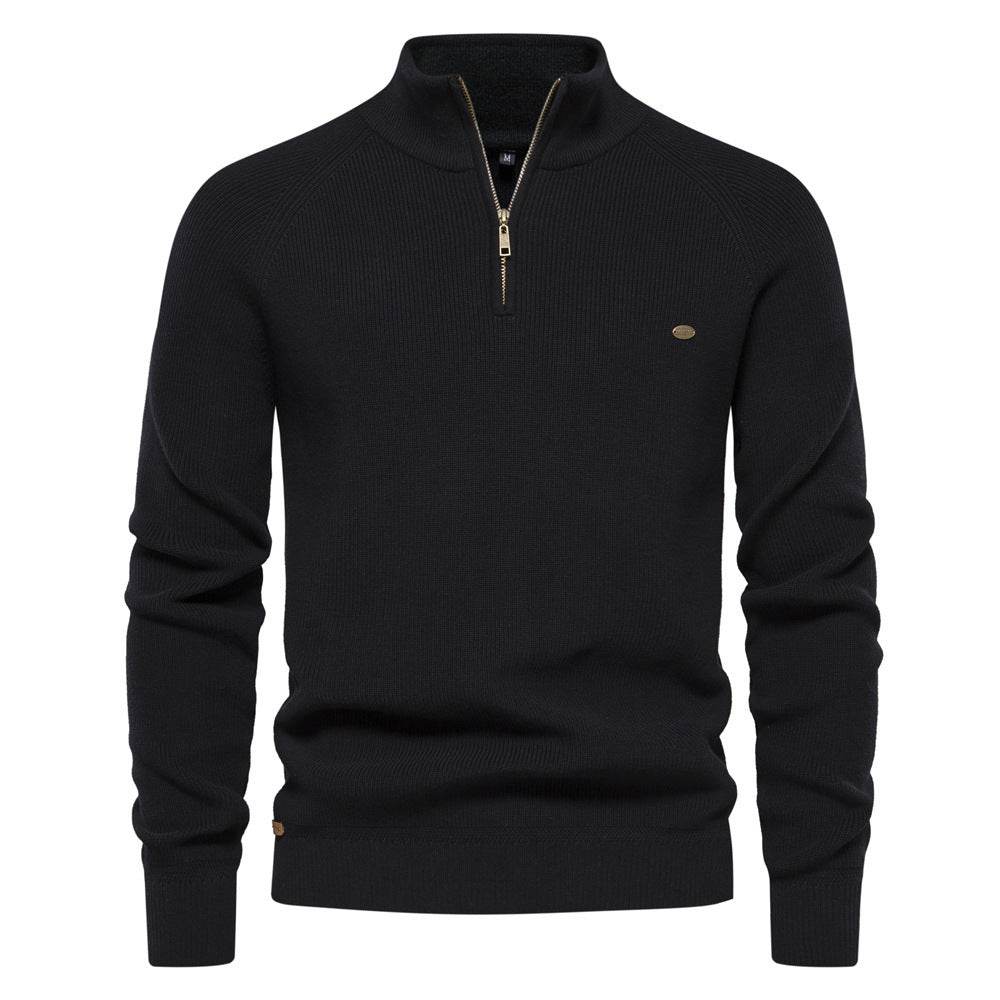 Men's Fashionable Simple Half Turtleneck Solid Color Top - MYLUXURY LANE ENTERPRISE