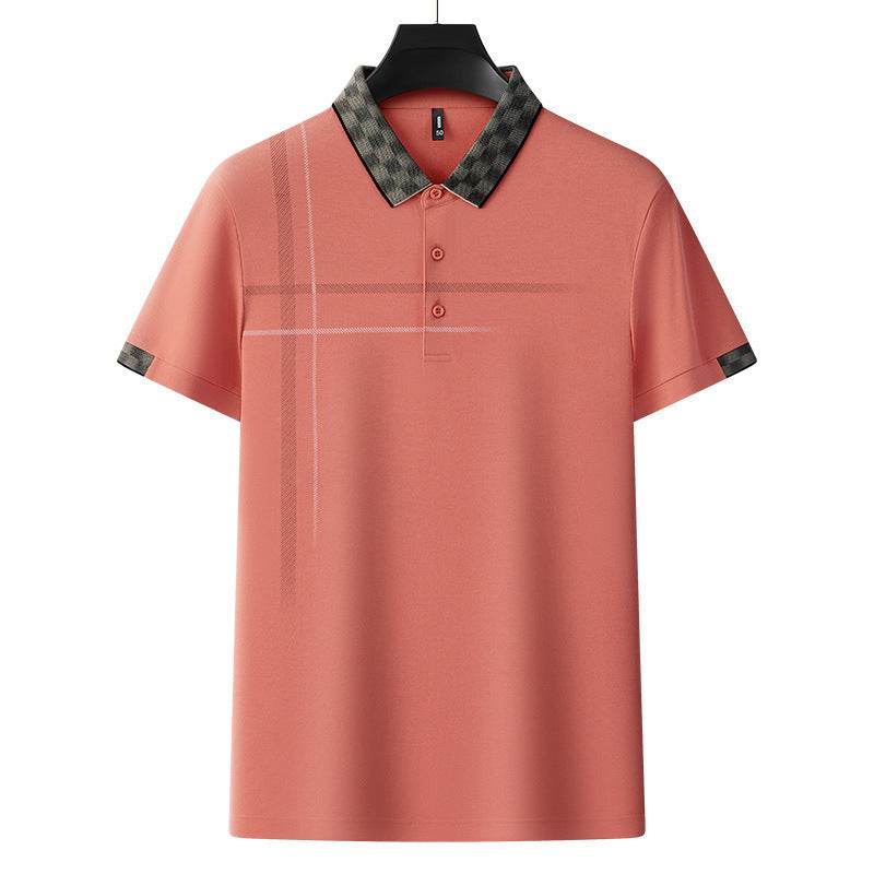 Lapel Embroidery Short Sleeve Casual Men's Business Polo Shirt - MYLUXURY LANE ENTERPRISE