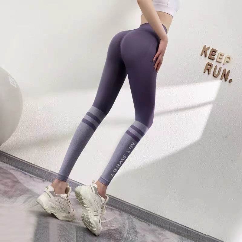 Letter Hip Fitness Training Pant Cropped Leggings - MYLUXURY LANE ENTERPRISE