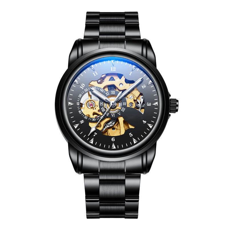 Men's Fashion Simple Leather Waterproof Luminous Mechanical Watch - MYLUXURY LANE ENTERPRISE