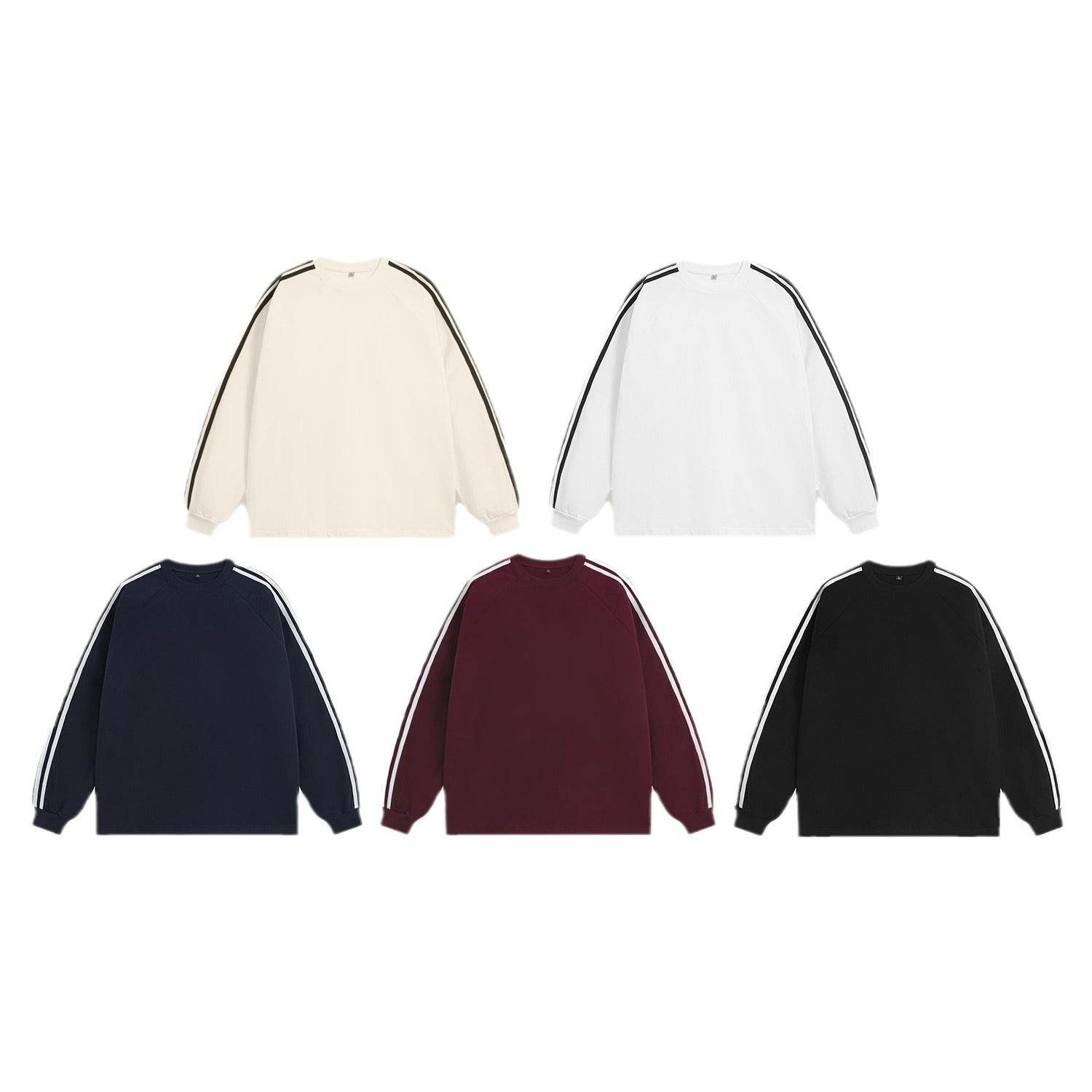 Autumn And Winter Heavy College Style Loose Long-sleeved T-shirt Top - MYLUXURY LANE ENTERPRISE
