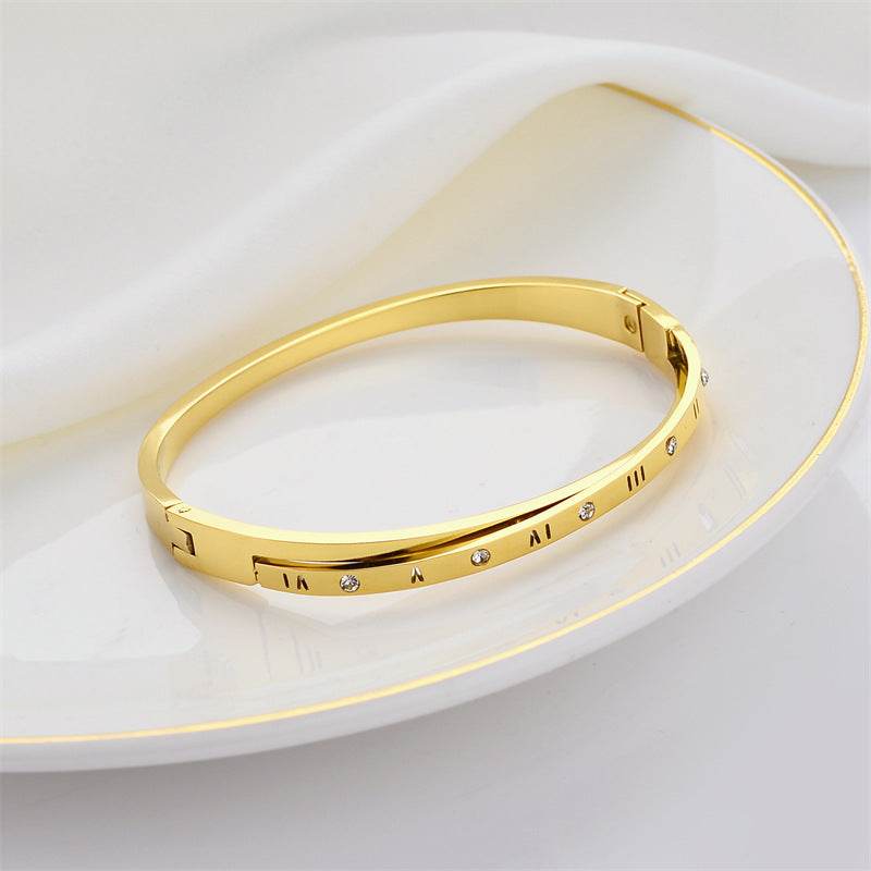 New Titanium Steel Roman Numeral Bracelet - MYLUXURY LANE ENTERPRISE