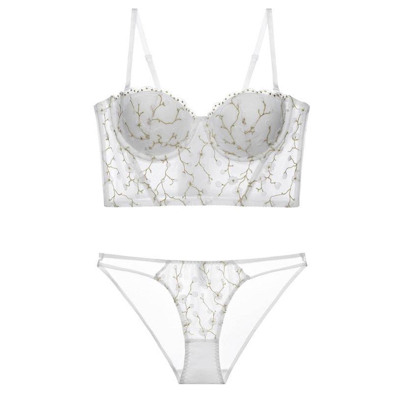 Vintage Embroidered Lingerie Thin Push Up Bra - MYLUXURY LANE ENTERPRISE
