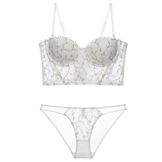 Vintage Embroidered Lingerie Thin Push Up Bra - MYLUXURY LANE ENTERPRISE