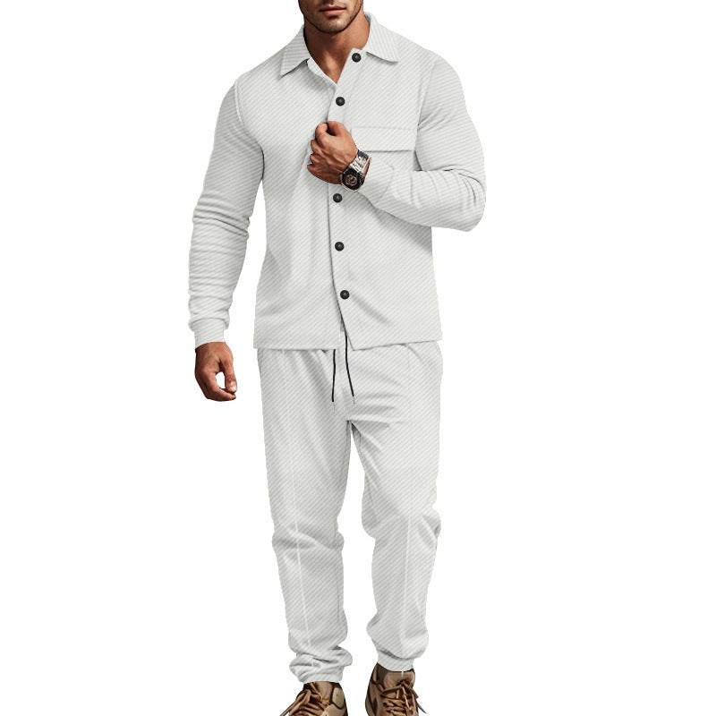 Fall And Winter Lapels Heavy Jacquard Trousers Suit - MYLUXURY LANE ENTERPRISE