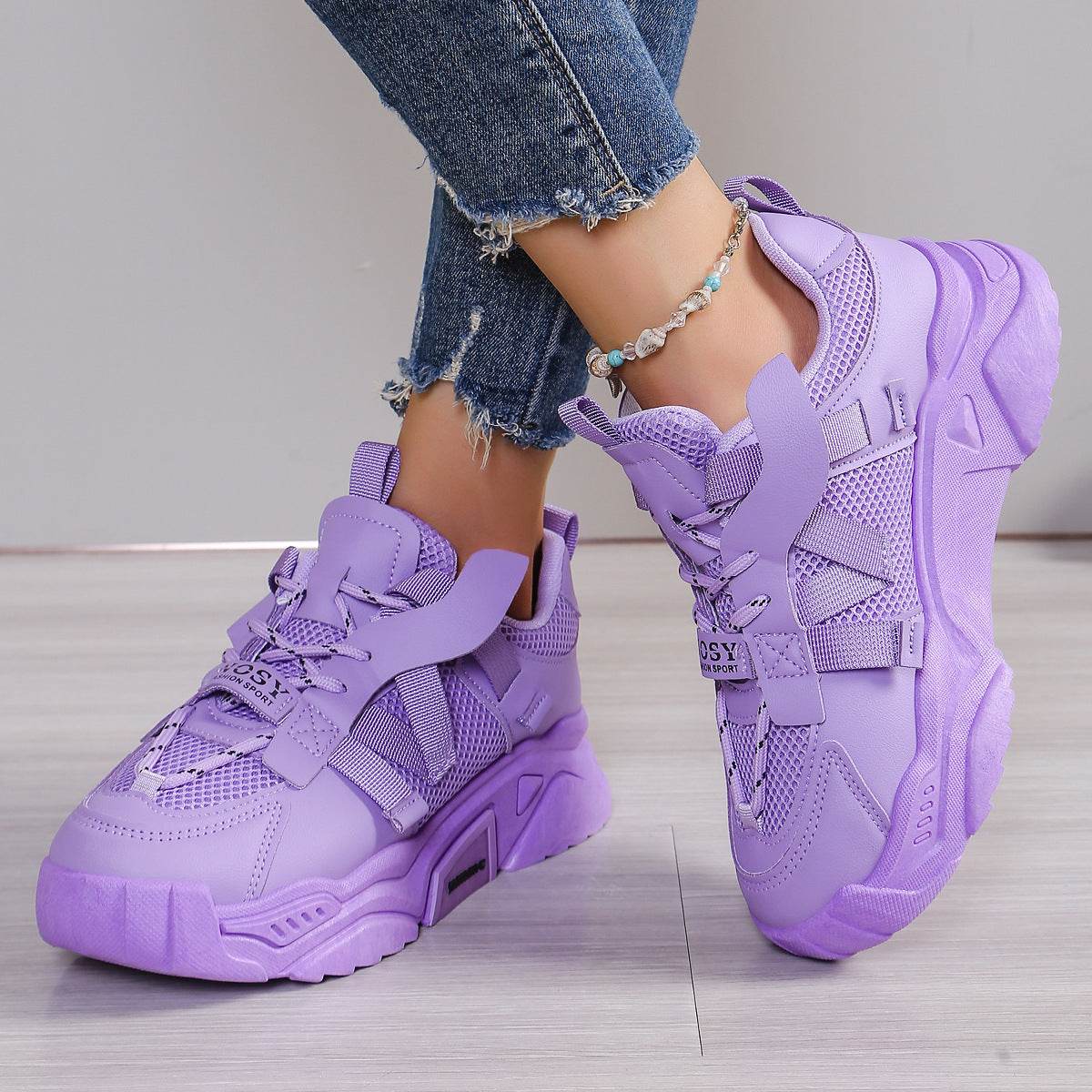 Platform Mesh Surface Dad Shoes Women's Breathable Mesh Sports - MYLUXURY LANE ENTERPRISE