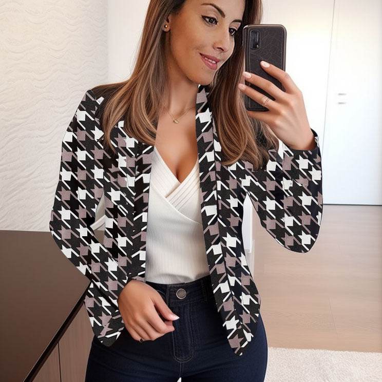 Casual Printed Small Suit Jacket For Women - MYLUXURY LANE ENTERPRISE