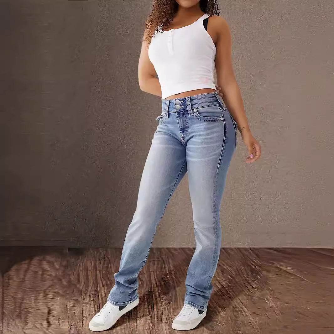 New Trendy Women's All-match High Waist Comfort Washed Slim Fit Denim Shorts - MYLUXURY LANE ENTERPRISE