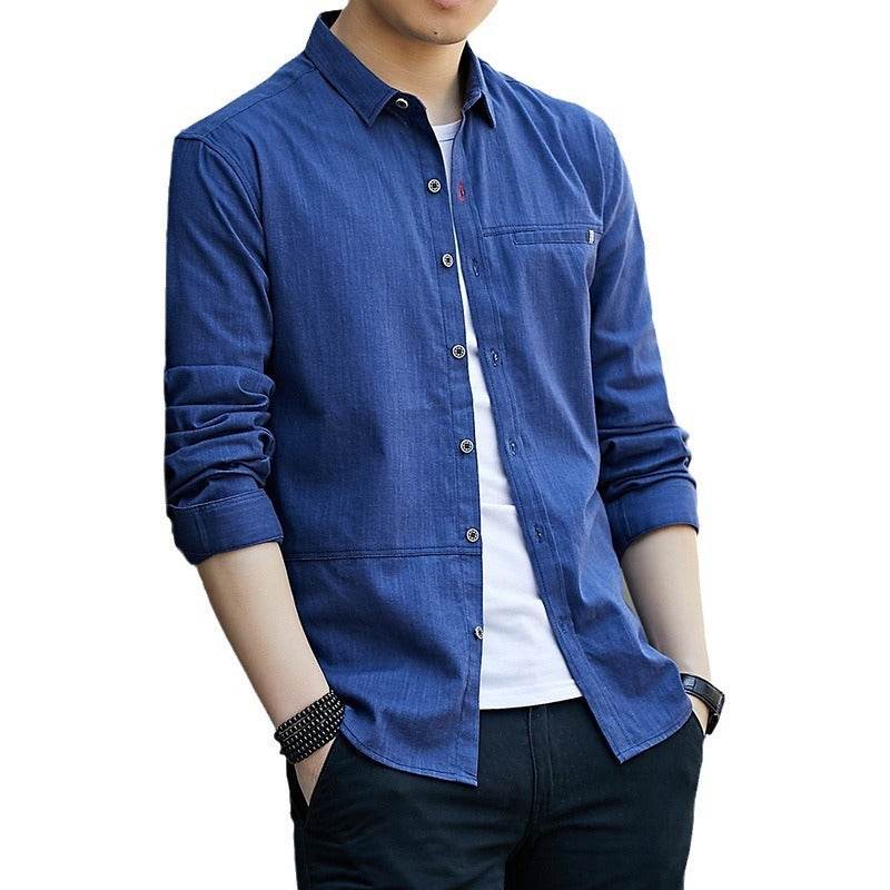 Workwear Shirt Men's Long Sleeve Spring And Autumn Retro Casual - MYLUXURY LANE ENTERPRISE