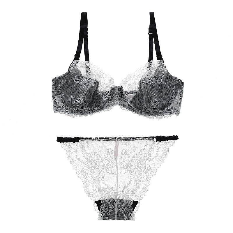 European And American French Ultra-thin Breathable Gather Bra Set - MYLUXURY LANE ENTERPRISE