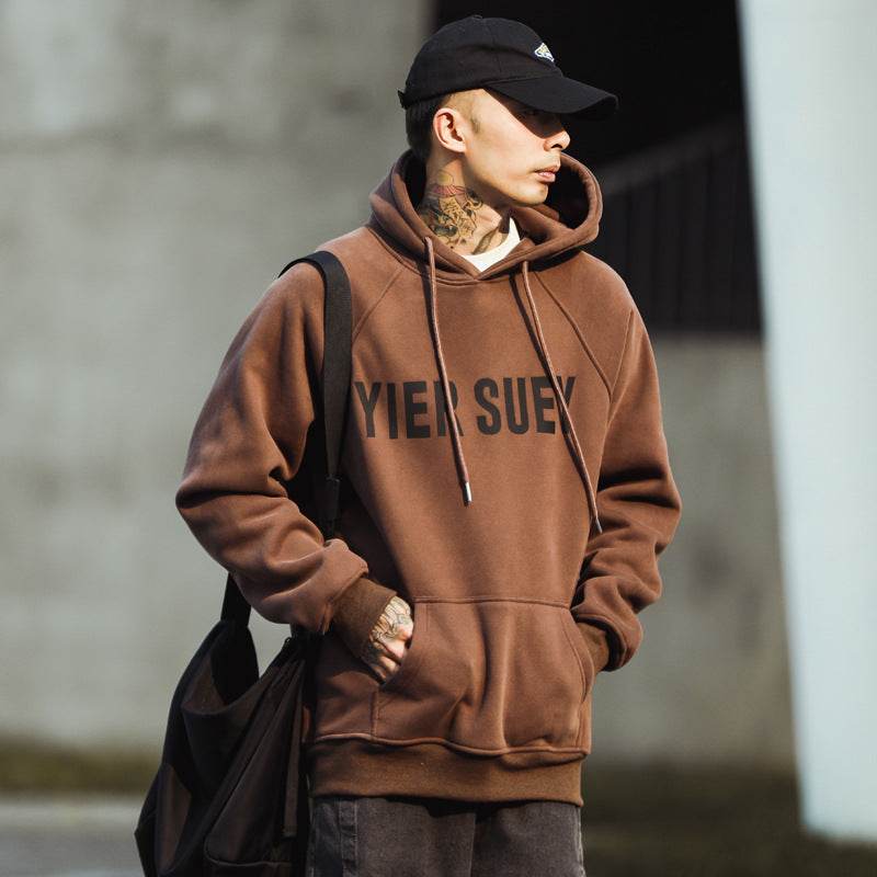 Vintage Fleece-lined Hoodie Thick Coat American Fashion Brand Top - MYLUXURY LANE ENTERPRISE