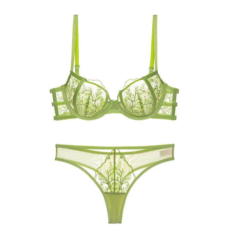 Lace Embroidered Thin Cup Push Up Comfort Bra Underwear Set - MYLUXURY LANE ENTERPRISE