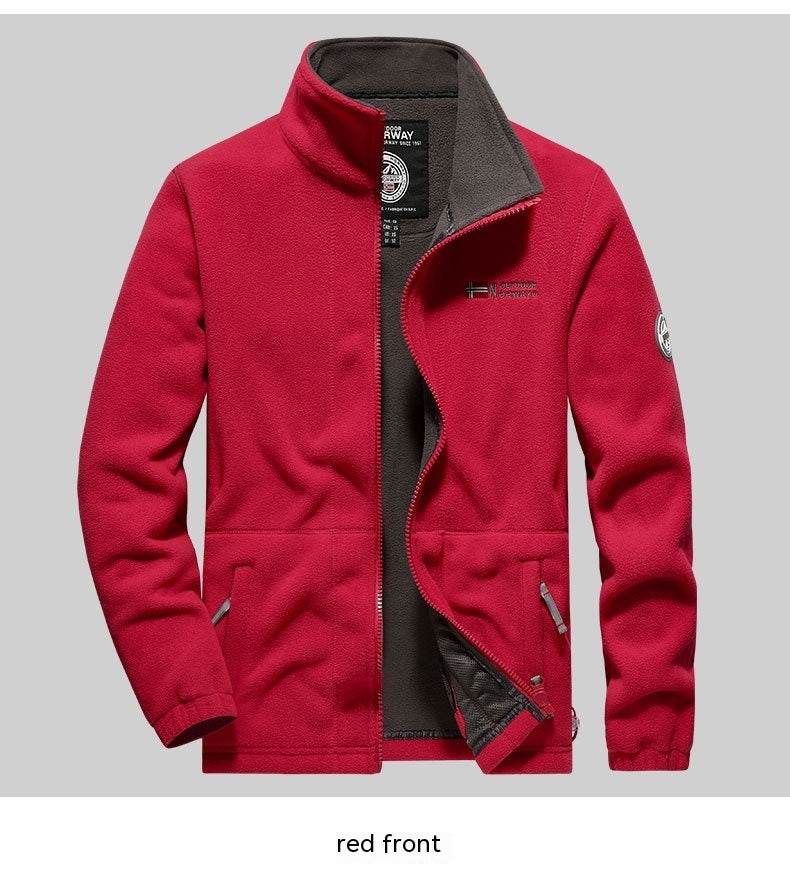Men's Fashion Double Polar Warm Stand Collar Fleece Jacket - MYLUXURY LANE ENTERPRISE