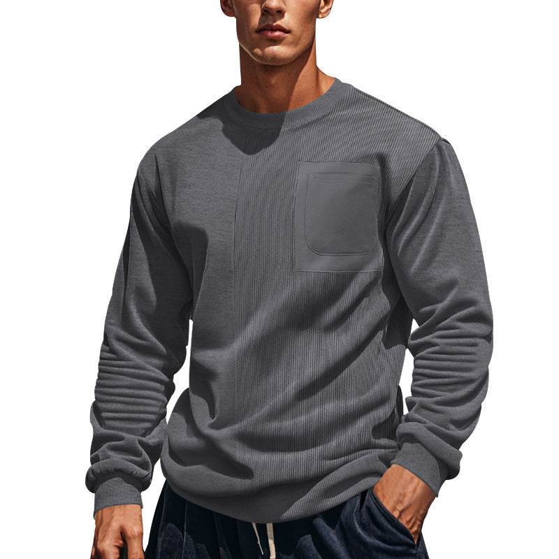 Patchwork Round Neck Men's Casual Sweatshirt - MYLUXURY LANE ENTERPRISE