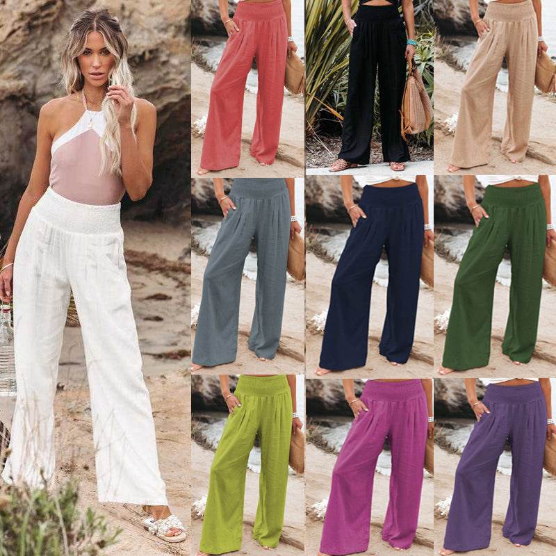 Casual Wide-leg Cotton And Linen Popular Loose Trousers - MYLUXURY LANE ENTERPRISE
