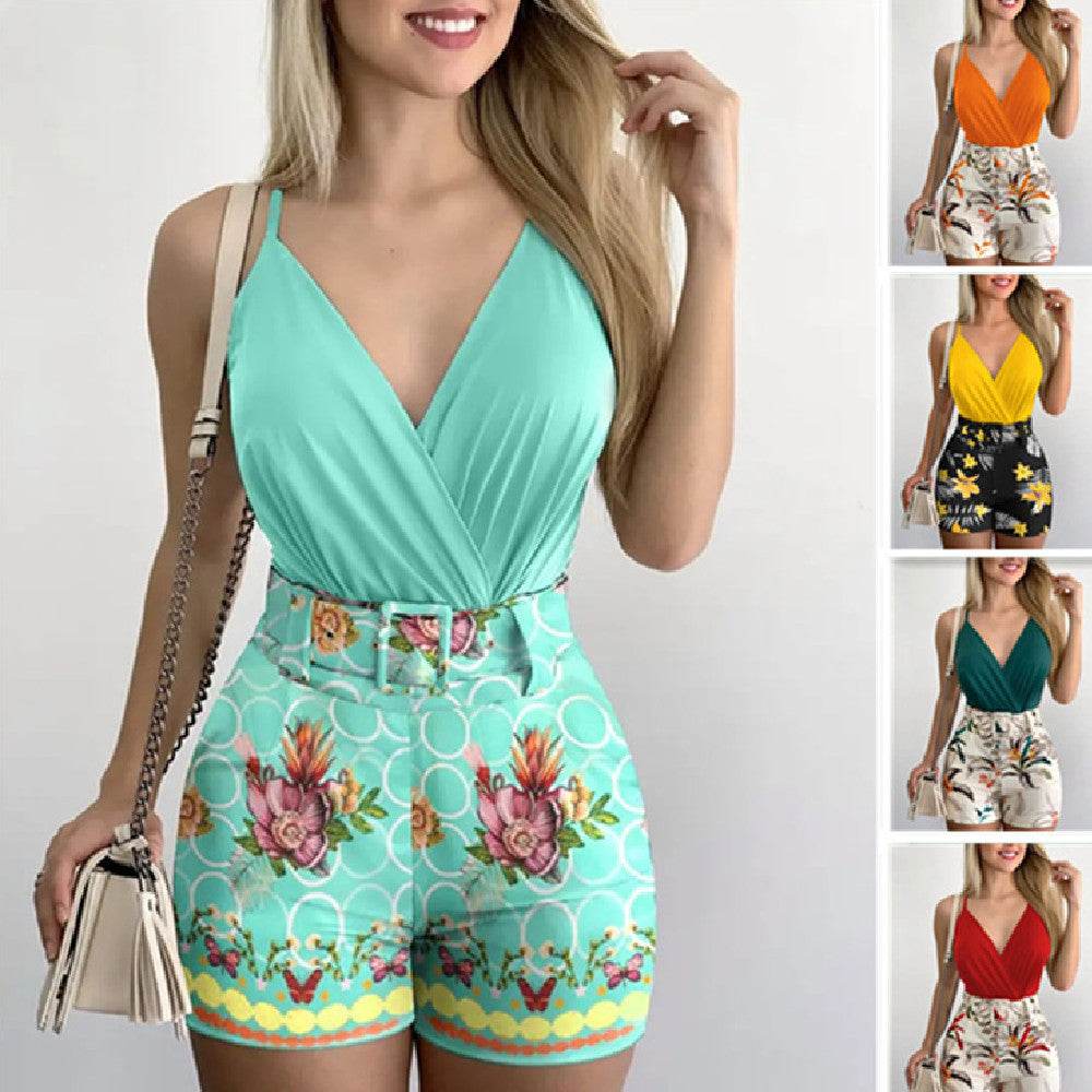 New Women's V-neck Strap Suit - MYLUXURY LANE ENTERPRISE