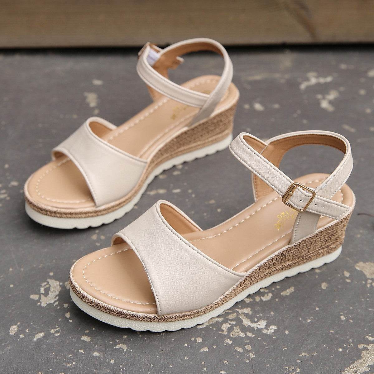 Ankle Buckle Wedges Sandals For Women Summer Platform Shoes - MYLUXURY LANE ENTERPRISE