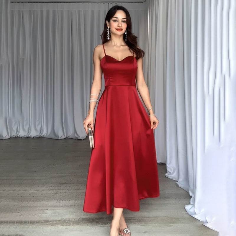 Summer Slim Satin Strap Women Dress - MYLUXURY LANE ENTERPRISE