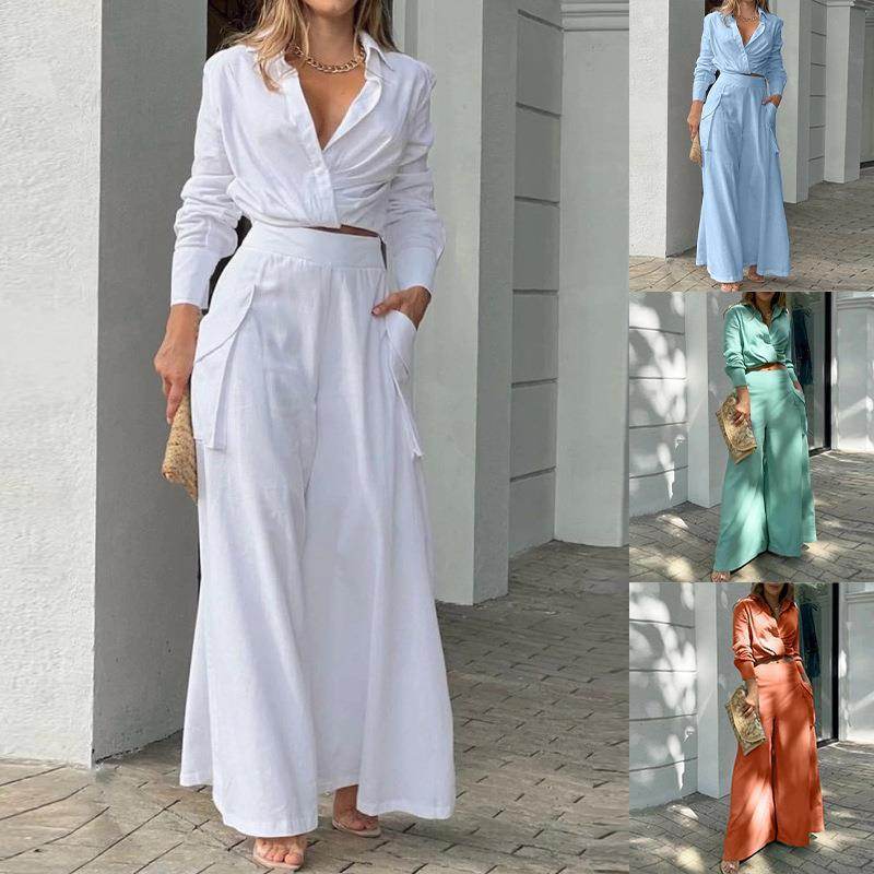 Solid Color Loose Pockets Fashion Casual Set - MYLUXURY LANE ENTERPRISE