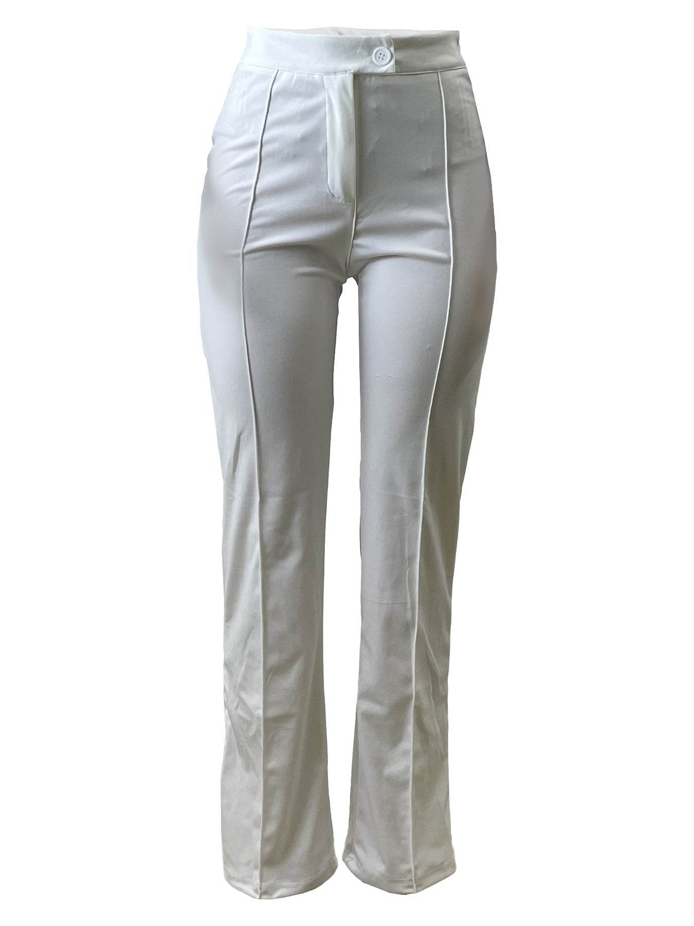 New Women's Clothing Hot Girl Temperament Slimming White High-waist Straight-leg Pants - MYLUXURY LANE ENTERPRISE
