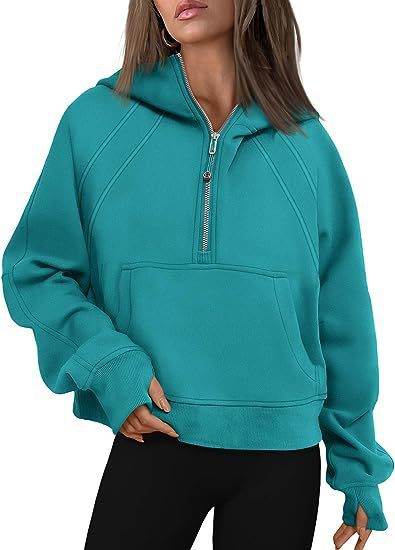 Zipper Hoodies Sweatshirts With Pocket Loose Sport Tops Long Sleeve Pullover Sweaters Winter Fall Outfits Women Clothing - MYLUXURY LANE ENTERPRISE
