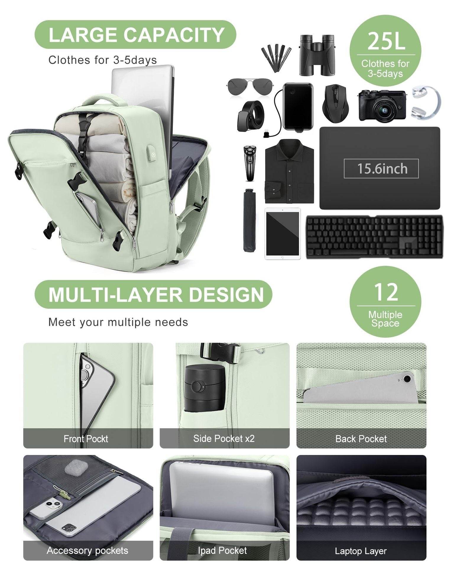 Large Capacity Multifunctional Travel Backpack - MYLUXURY LANE ENTERPRISE