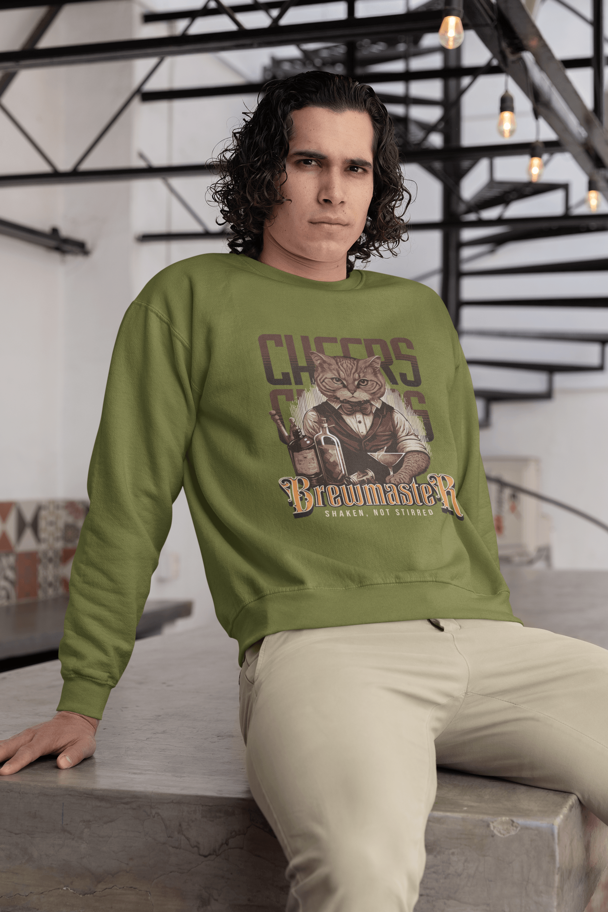 Brewmaster Olive Green Sweatshirt - MYLUXURY LANE ENTERPRISE