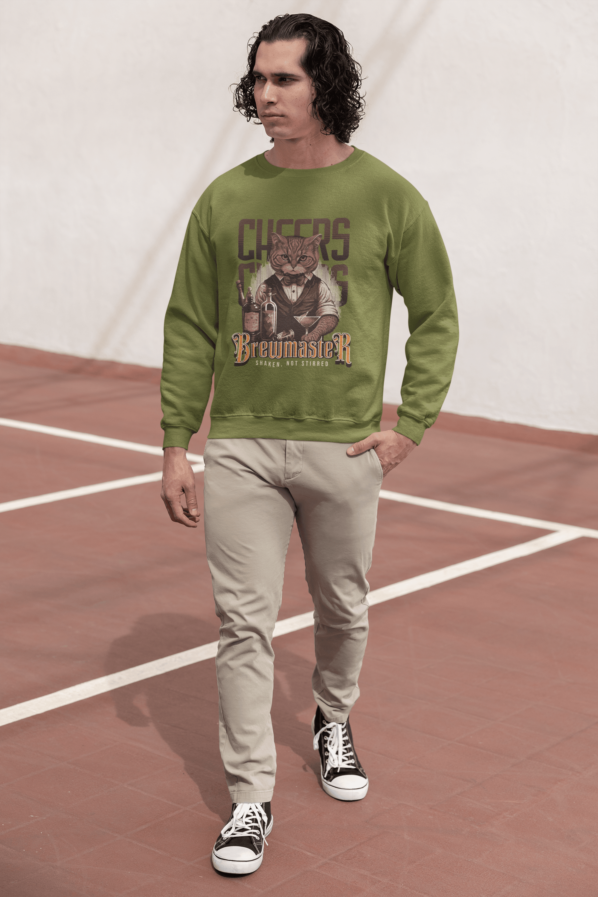 Brewmaster Olive Green Sweatshirt - MYLUXURY LANE ENTERPRISE