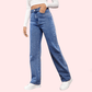 High Waisted Washed Straight Leg Jeans for Women - MYLUXURY LANE ENTERPRISE