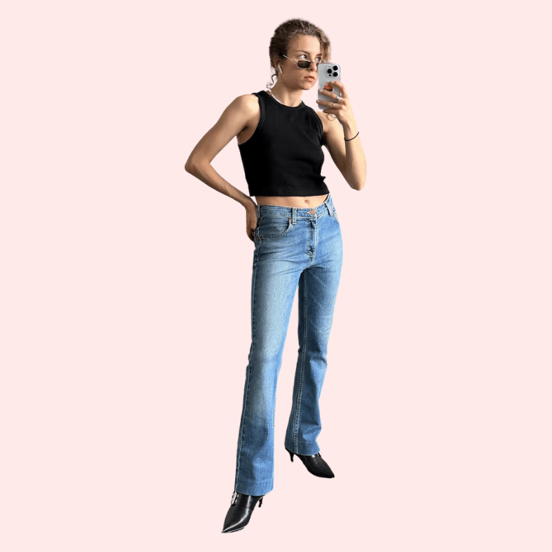Women's Light Blue High Waist Denim Jeans - MYLUXURY LANE ENTERPRISE