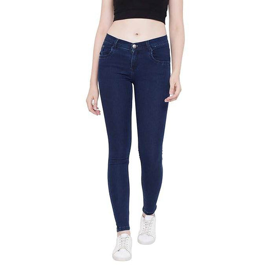 Blue Women's Slim Fit Cotton Jeans - MYLUXURY LANE ENTERPRISE