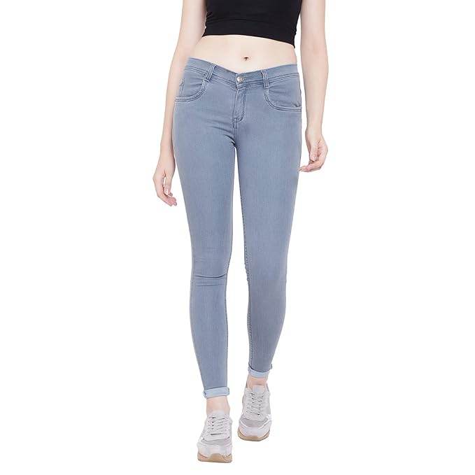 Grey Women's Slim Fit Cotton Jeans - MYLUXURY LANE ENTERPRISE