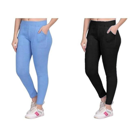Pack 2 Trendy Womens Pocket Jeggings - MYLUXURY LANE ENTERPRISE