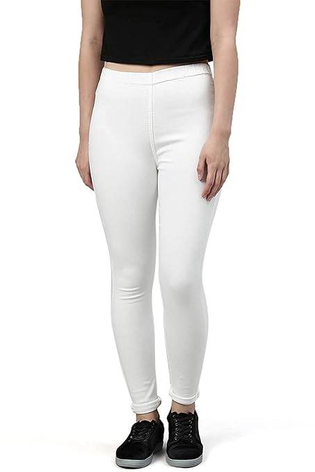 Classic White Womens Slim Fit Denim Stretchable Jeggings - MYLUXURY LANE ENTERPRISE