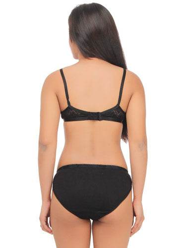 Black Absolute Everyday Bra Panty Set - MYLUXURY LANE ENTERPRISE