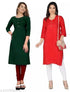 Combo 2 Multi Crepe 3/4 Sleeves Kurta - MYLUXURY LANE ENTERPRISE