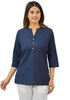 Blue Women Cotton Short Length Kurtis - MYLUXURY LANE ENTERPRISE