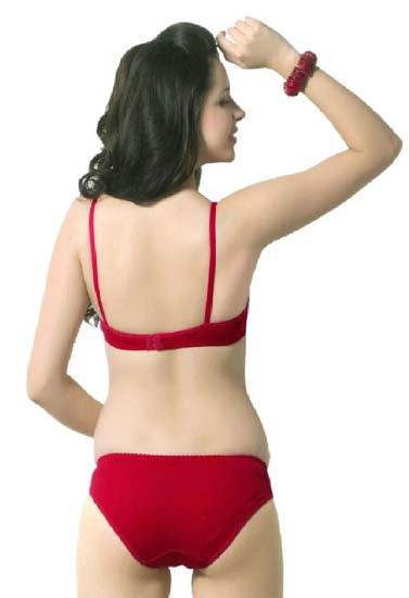 Cute Solid Red Pure Cotton Bra Panty Set - MYLUXURY LANE ENTERPRISE