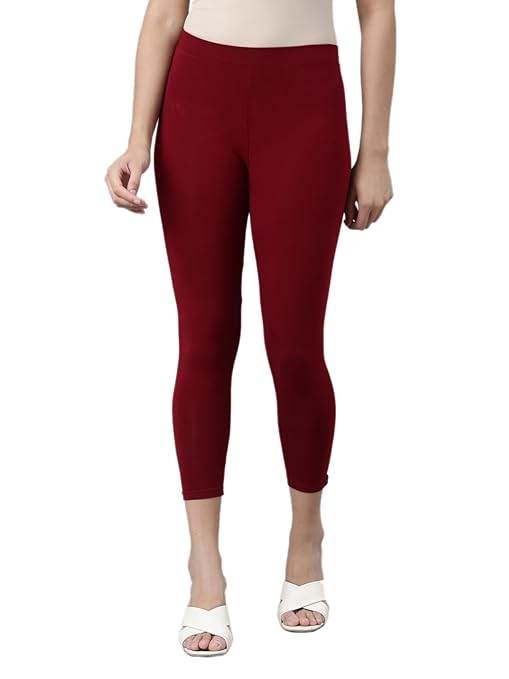 Maroon Skinny Fit High Ankle Length Leggings - MYLUXURY LANE ENTERPRISE