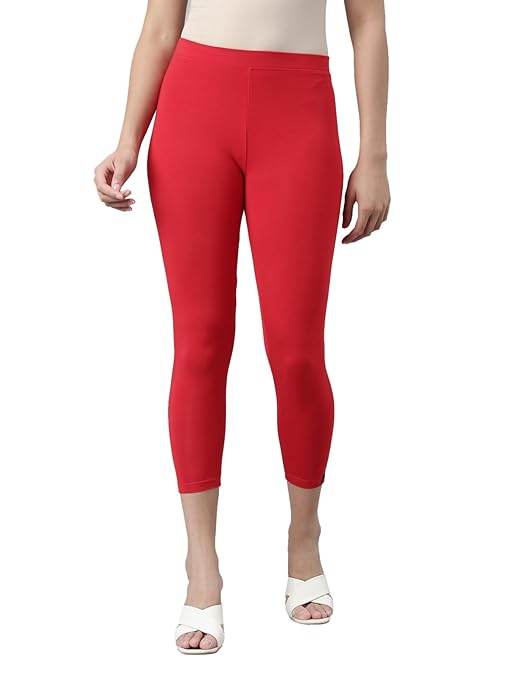 Red Skinny Fit High Ankle Length Leggings - MYLUXURY LANE ENTERPRISE