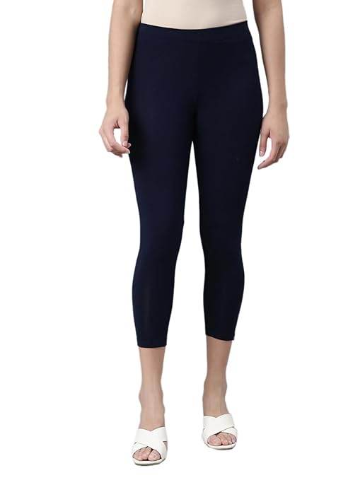 Navy Skinny Fit High Ankle Length Leggings - MYLUXURY LANE ENTERPRISE