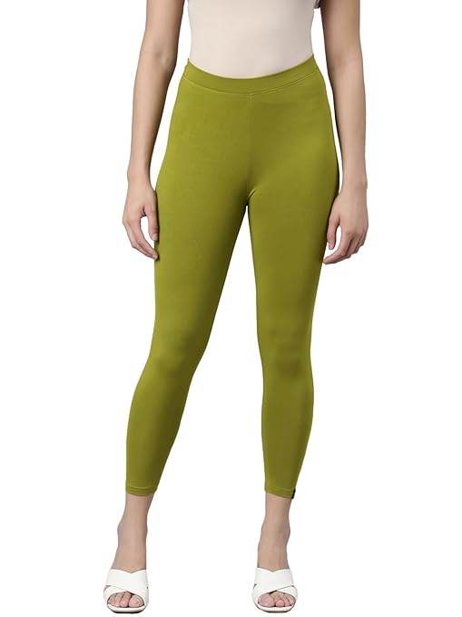 Olive Green Skinny Fit High Ankle Length Leggings - MYLUXURY LANE ENTERPRISE