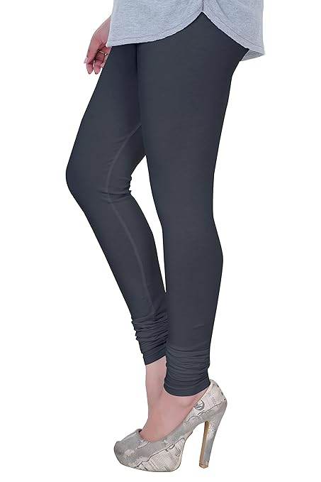 Grey Plus Size Ultra Soft Churidar Cotton Lycra Leggings - MYLUXURY LANE ENTERPRISE