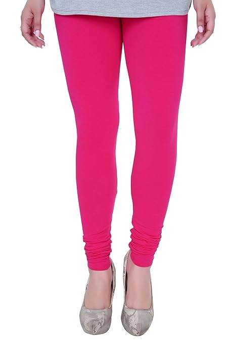Pink Plus Size Ultra Soft Churidar Cotton Lycra Leggings - MYLUXURY LANE ENTERPRISE